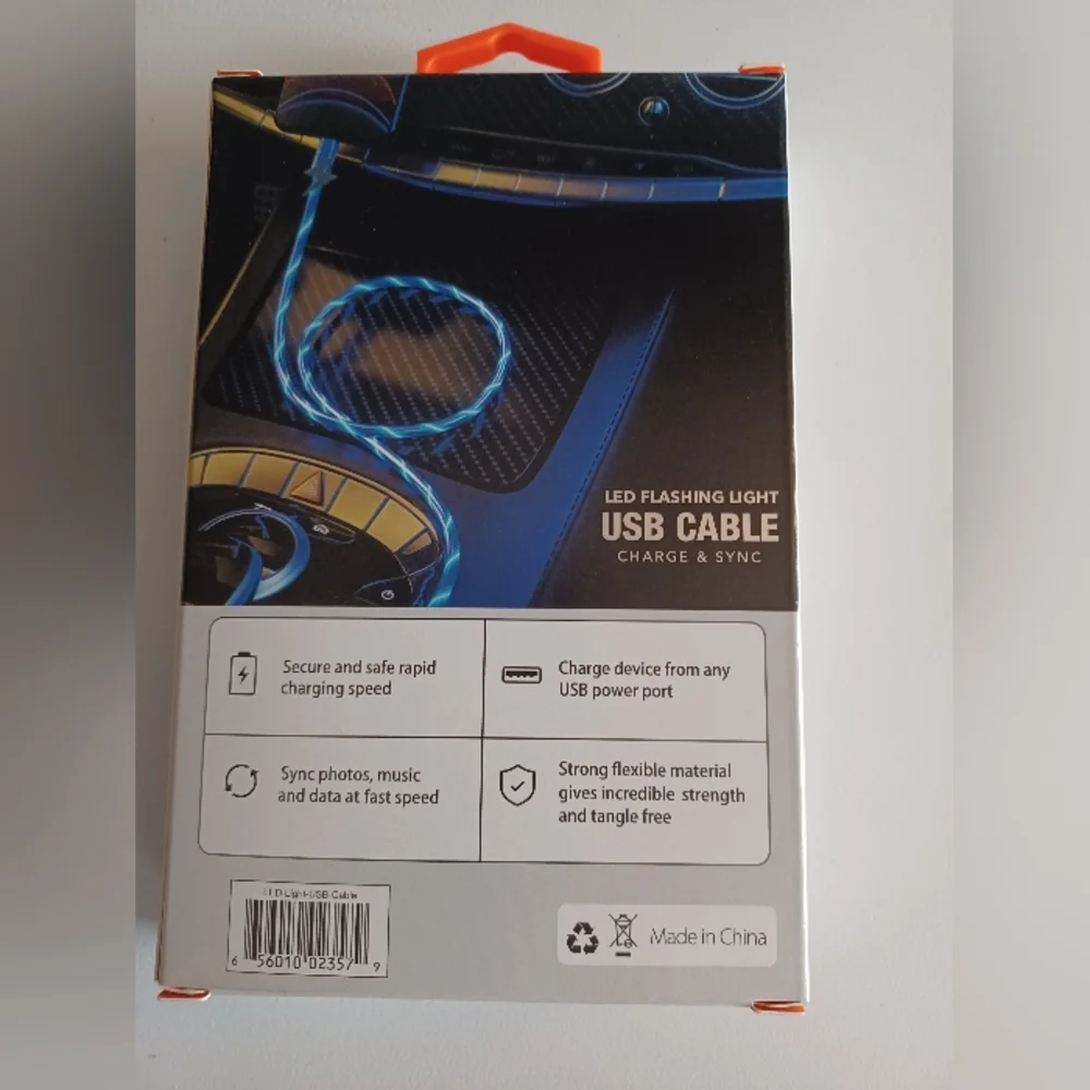 2.4A RGB LED Light USB Type C Cable